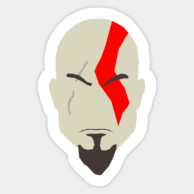 God of War - Classic Kratos #2 (white outline) Sticker by InfinityTone